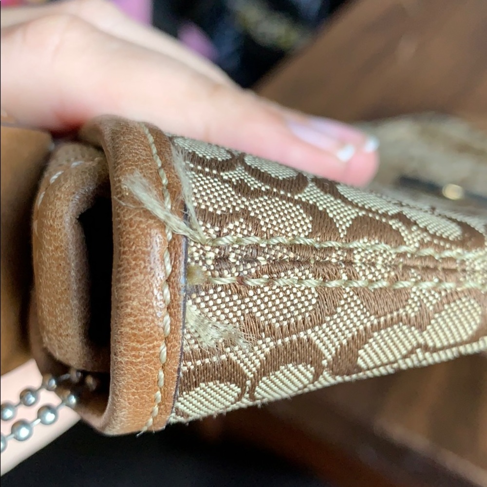 Coach Tan Signature Canvas Crossbody with Saddle Leather Trim - Picture 4 of 7